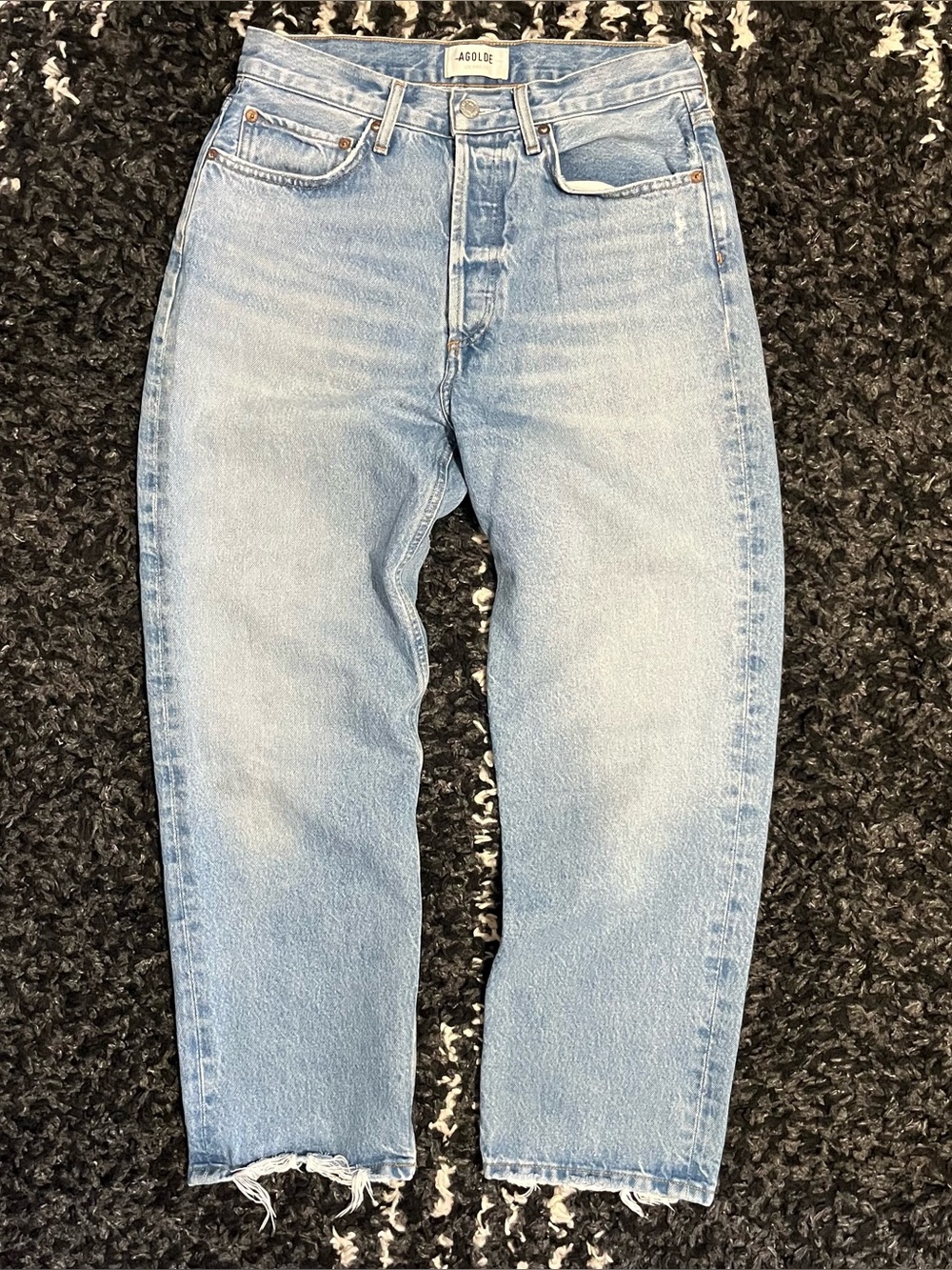 AGOLDE 90โs Crop Mid-Rise Straight Jeans Organic Cotton Sz 26